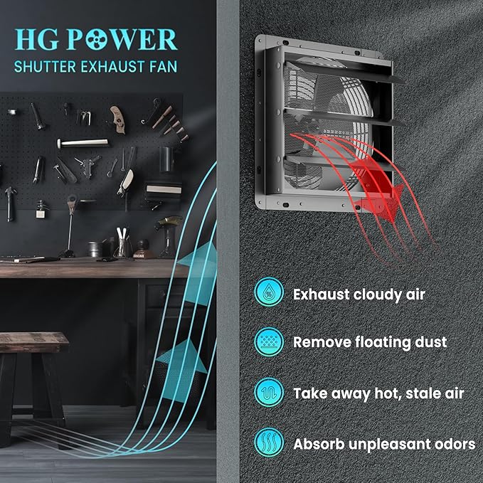 HG Power 12 Inch Shutter Exhaust Fan