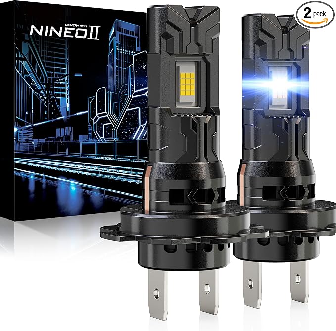 NINEO 2026 Upgrade H 7 Fog Bulbs, 600% Brighter 6500K White, Fan-Cooled, No Adapter Required, Non-Polarity, Plug & Play, Off Road or Fog Lights, 2 Pack