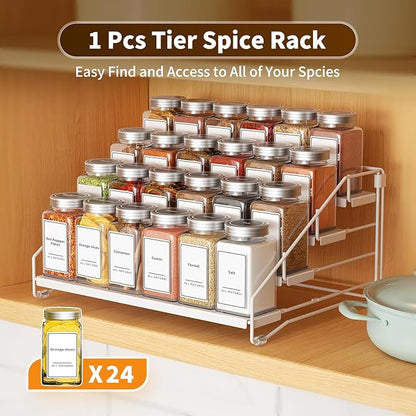BOIVSHI Tiered Spice Rack, 4 Tier Spice Shelf Organizer