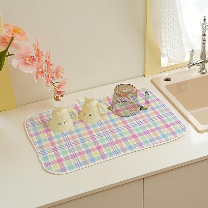 Spring Dish Drying Mat 18x24 Inches
