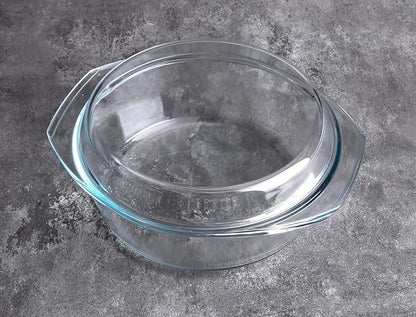 Round Tempered Glass Casserole Dish