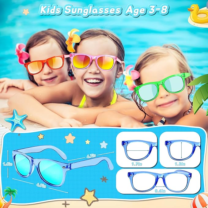 Kids Sunglasses Party Favors - Boys Girls Valentines Day Gifts, Neon Sunglasses with UV 400 Protection for Kids Classroom Favors Birthday Goodie Bags Stuffers - 32 Packs