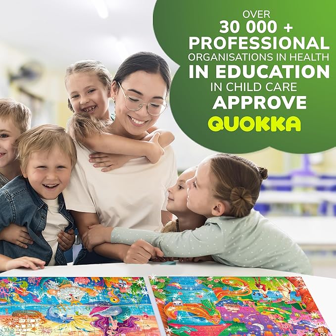 QUOKKA Puzzles for Kids Ages 4-6 – 4-Pack 60-Piece Puzzles for Kids – Fairy Tale Jigsaw Puzzle Set with Princess – Quiet Time Toys for Preschoolers – FSC Certified Learning Toy – Gift for 5 Year Olds