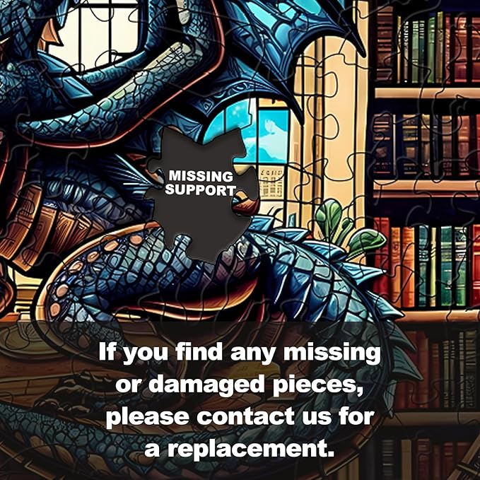 WOODBESTS Wooden Puzzles for Adults (505 Piece, XL, 17.3"x17.3") Dragon's Library Wood Puzzle Adult, Unique Wooden Animal Jigsaw Puzzles, Family Game and Birthday Gifts for Friend