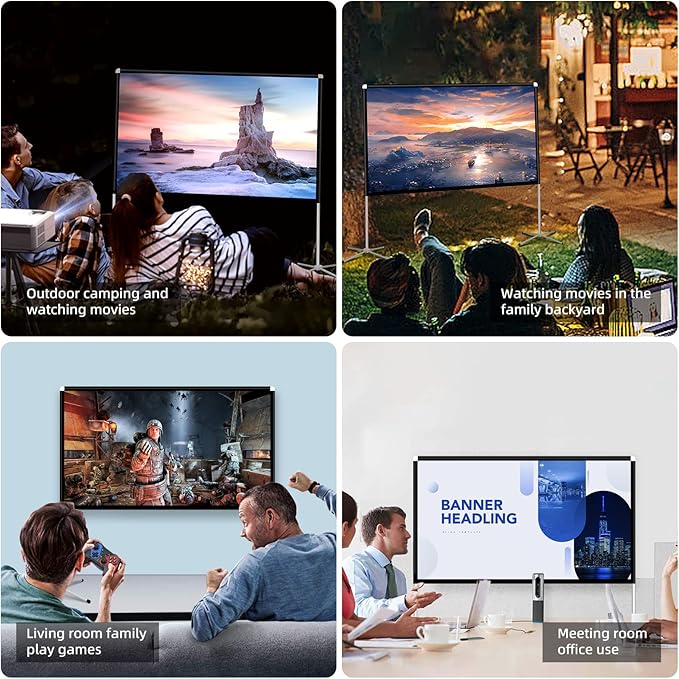 Portable Projector Screen 60inch, Movie Projection Screen, Indoor Projector