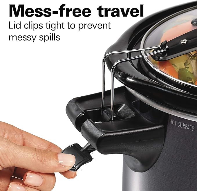 Hamilton Beach Portable 6 Quart Set & Forget Digital Programmable Slow Cooker