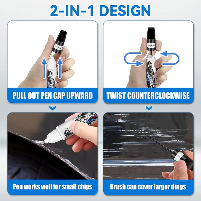 Touch Up Paint for Cars, Black Car Paint Scratch Repair, Auto Paint Repair Pen, Automotive Scratch Remover, Professional Seamless Coverage, Color Accurate, Long lasting Adhension, Fast Drying