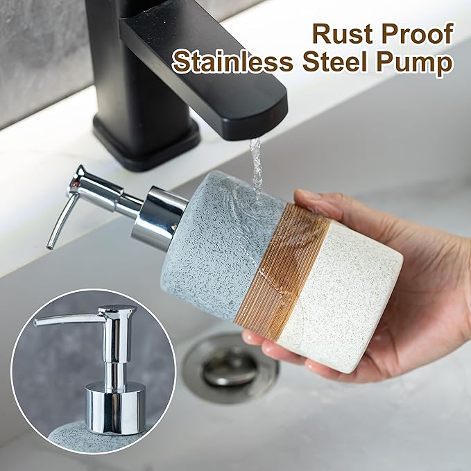 Ceramic Soap Dispenser Set – Hand Soap, Dish Soap, Shampoo & Shower Soap