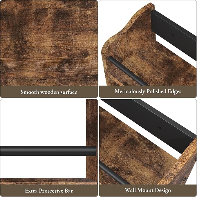 Spice Rack Wall Mounted, Wood 3 Tier Spice Rack