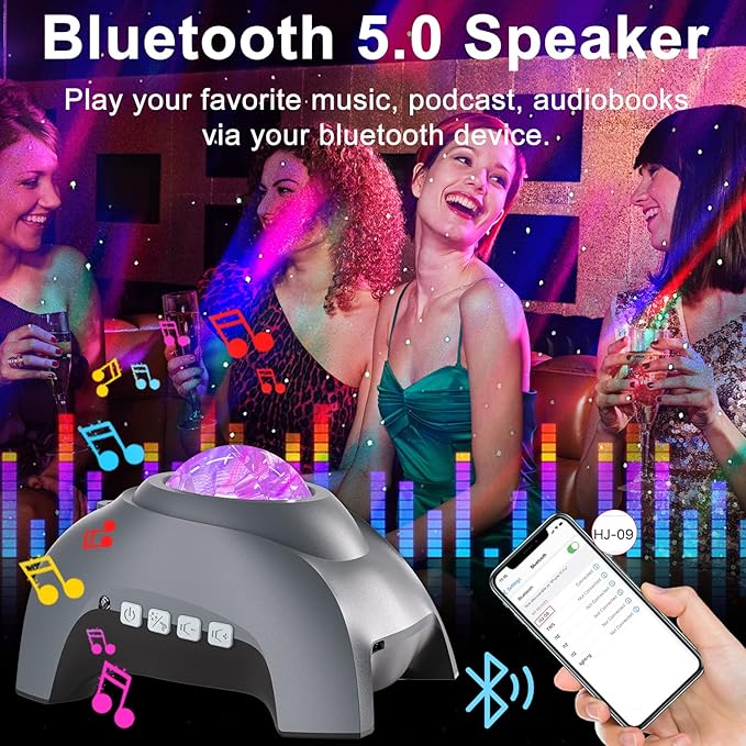 CIMELR Northern Lights Aurora Projector, Star Projector Music Bluetooth Speaker