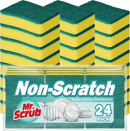 Mr. Scrub Sponges Kitchen Scrub Dish Sponge Scouring Pad, 24 Pack Cleaning