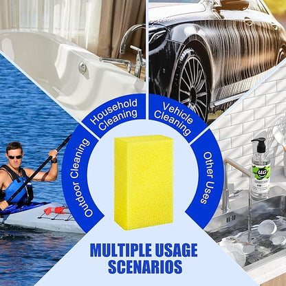 DECOHS 2 Pcs Bug Scrubber Sponge- Reusable Car Bug & Tar Remover Sponge- Car