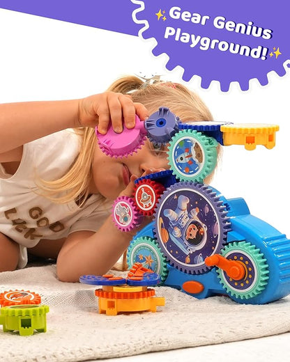 KOKODI Gear Building Toys for Kids, Electric & Manual Construction Set for Kids, Engineering Learning Kit for Ages 3-8 Years Old, Birthday Gifts & Preschool Educational Toys for Boys Girls