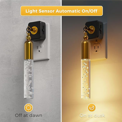 L LOHAS LED Night Lights Plug into Wall, 2 Pack Dimmable Night Light 0-100LM