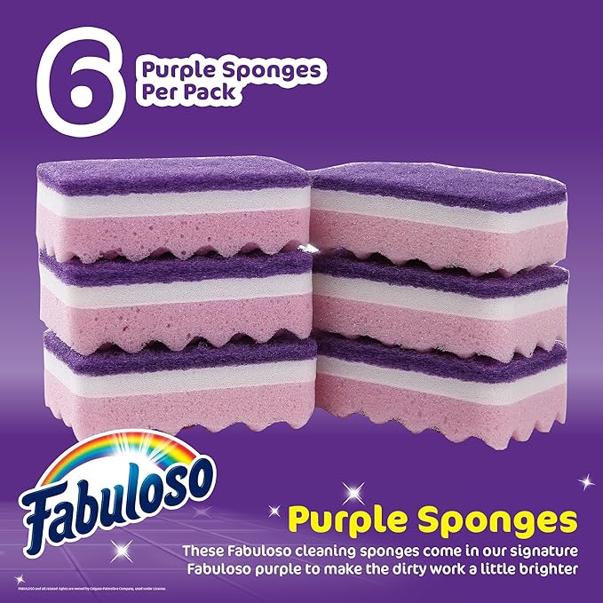 Fabuloso Scratch-Free Kitchen Dish Sponges, Counters and Sinks, Tough on Messes