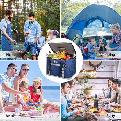 Maelstrom Collapsible Soft Cooler Bag, 24/30/60/75 Cans Beach Cooler, Ice Chest, Leakproof & Portable for Beach, Camping, Road Trips & Grocery Shopping