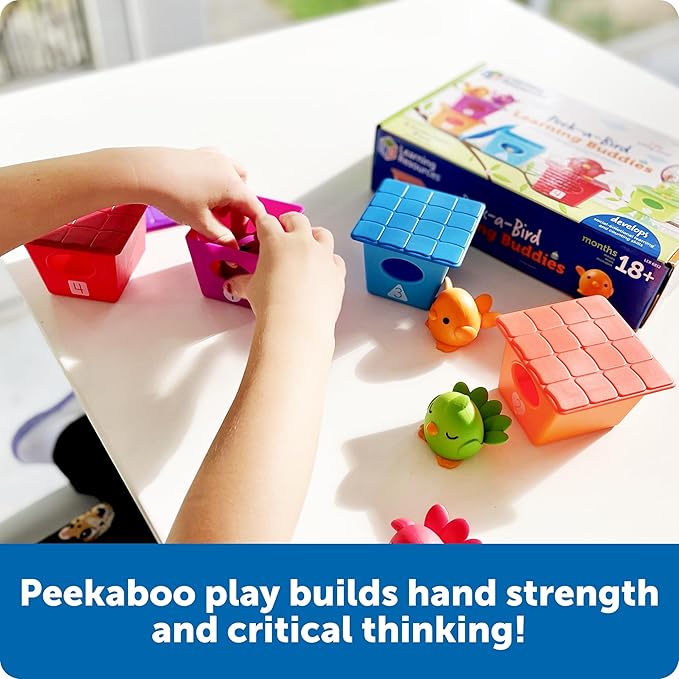 Learning Resources Peek-a-Bird Learning Buddies - 15 Pieces, Age 18 Months+ Toddler Learning Activities, Preschool Toys, Educational Toy for Color Teaching