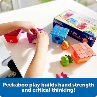 Learning Resources Peek-a-Bird Learning Buddies - 15 Pieces, Age 18 Months+ Toddler Learning Activities, Preschool Toys, Educational Toy for Color Teaching