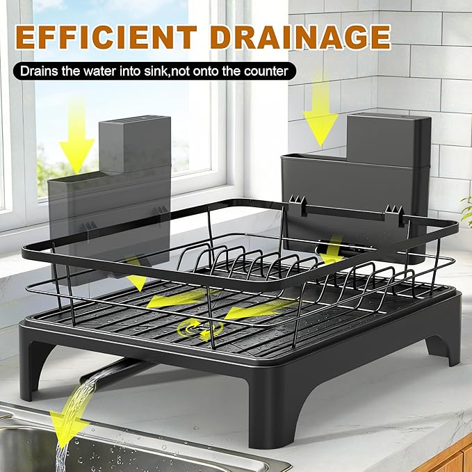 Dish Drying Rack for Kitchen Counter, Dish Rack, Dish Drainer for Kitchen