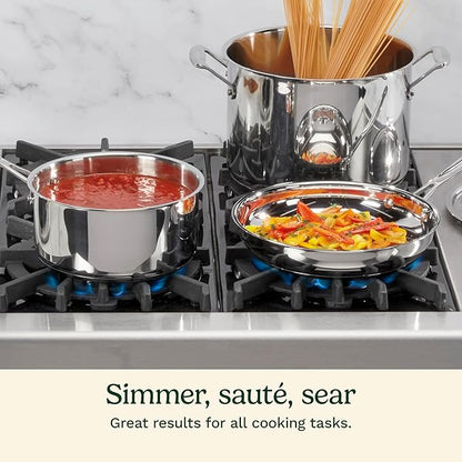 Cuisinart 7-Piece Stainless Steel Pots and Pans Set, Cookware Set Compatible