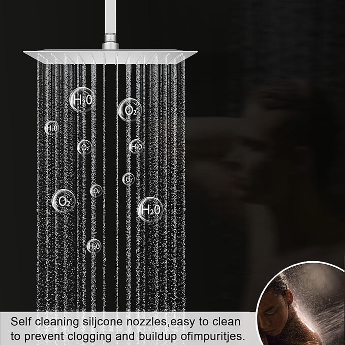 KATAIS Tempreature Display Shower System Brushed Nickel Shower Faucet Set