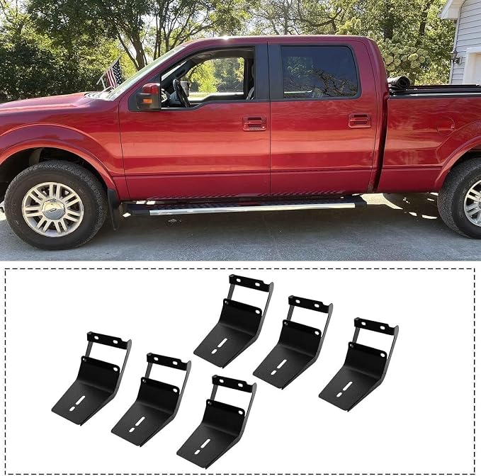 COMNOVA Side Step Nerf Bar Running Board Replacement for 99-16 Ford F250 Superduty Crew Cab（4 Full Size Door）,6 Inch Step Pad Design,OE Style (Stainless Steel)