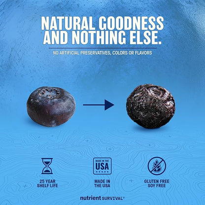 Freeze-Dried Strawberries ??Premium Sliced | #10 Can | 25-Year Shelf Life | Emergency Food & Clean Snacking (Blueberries)