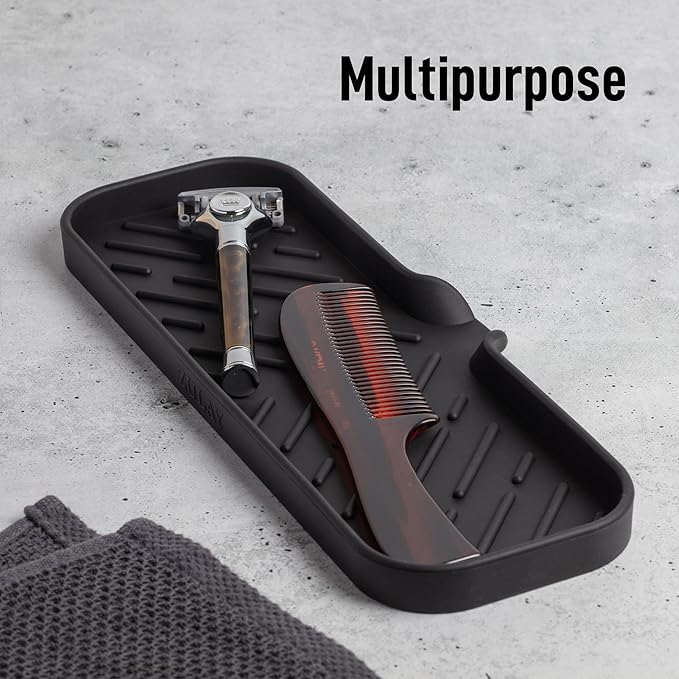 Zulay Kitchen Large Silicone Sponge Holder – Flexible Sink Organizer Tray