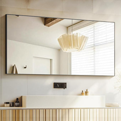 Bathroom Vanity Mirror for Wall, HD Shatterproof Glass, Hangs Horizontally or