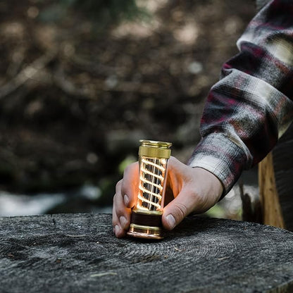 Barebones Edison Light Stick ??Brass, USB Rechargeable LED Lantern and Flashlight with 7 Modes, 40+ Hour Run Time, Camping Essentials with Magnetic Base