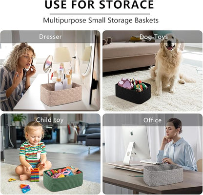 OIASKET 6 Pack Storage Baskets for Shelves, Small Baskets for Shelves, Cute