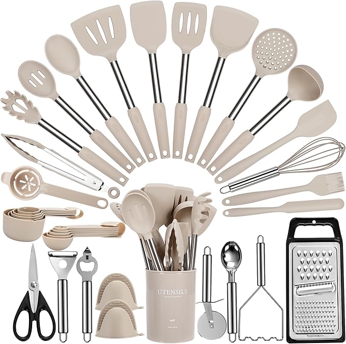 Cooking Utensils Set, 446°F Heat Resistant Food Grade Spatula Set, BPA Free