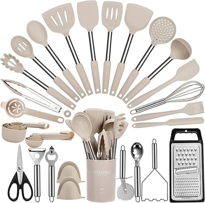 Cooking Utensils Set, 446°F Heat Resistant Food Grade Spatula Set, BPA Free