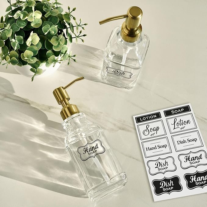 JASAI Antique Square Glass Soap Dispenser