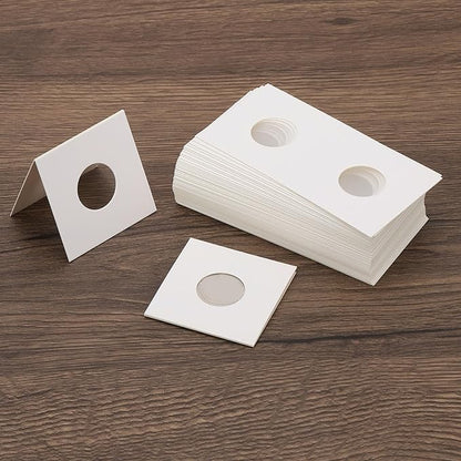 PATIKIL 2x2 Coin Flips, 350 Pack 35mm Cardboard Coin Holder Paper Coin Holders for Coin Collection Supplies Collector, White