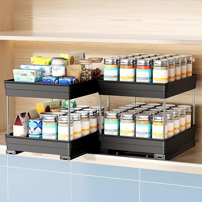 Nieifi Spice Organization for Cabinet-Vertical Spice Rack Pull Out-Spice Rack