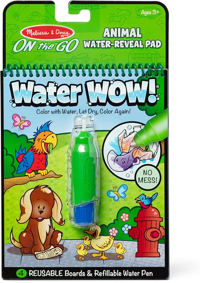 Melissa & Doug On the Go Water Wow! Reusable Water-Reveal Activity Pad - Animals - FSC Certified