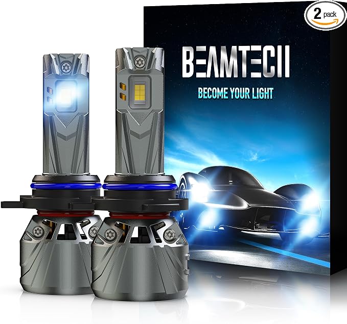 BEAMTECH 9012 Bulb, 800% Brighter High Speed Fan 6500K Xenon White 9012 Light Bulbs or Fog Lights Pack of 2