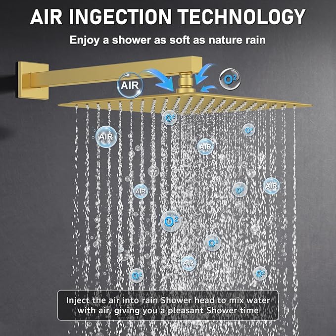 Iriber Brushed Gold Rain Shower System
