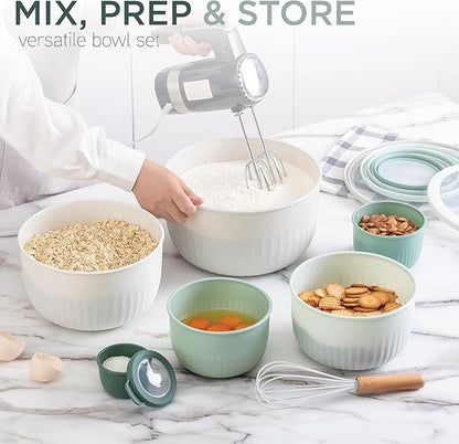COOK WITH COLOR Prep Bowls with Lids- Wide and Deep Nesting Plastic Small
