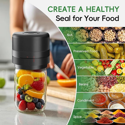 Mason Jar Vacuum Sealer Kit, Electric Sealer for Wide, Regular Mouth Mason Jars, Portable Vacuum Sealer for Jars, Birthday Gifts for Her, Gifts for Mom, Grandma