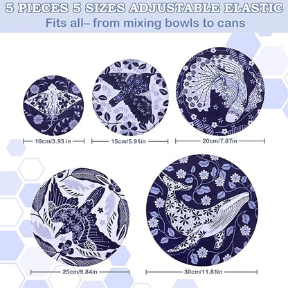 5-Size Reusable Beeswax Bowl Covers