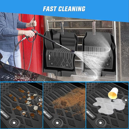 Nilight TPE Floor Mats for Ford Transit Connect with Vinyl Flooring and Posts Only 2014 2015 2016 2017 2018 2019 2020 2021 All Weather Custom Fit Heavy Duty Floor Liners