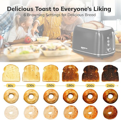 2 Slice Retro Stainless Steel Toaster