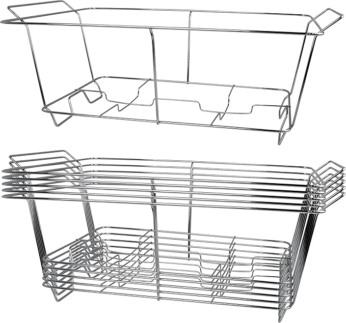 COMFICOVE 6 Pack Chafing Wire Rack Buffet Stand Chrome Frame