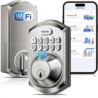 TEEHO TE012W WiFi Smart Lock, Fingerprint Door Lock