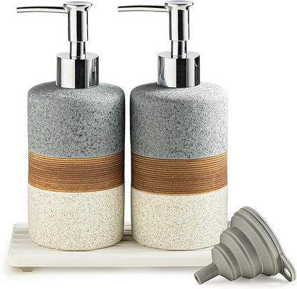 Ceramic Soap Dispenser Set – Hand Soap, Dish Soap, Shampoo & Shower Soap