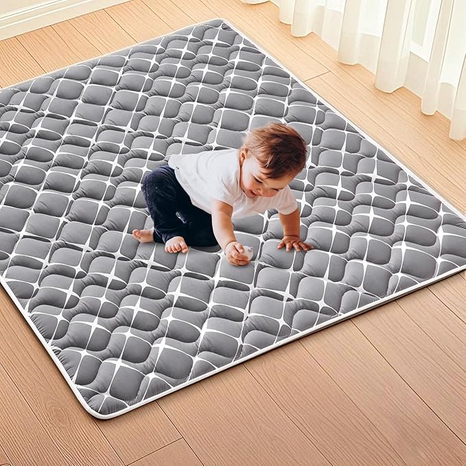 High-Density Foam Baby Play Mat, 59x59 Inches Thicken One-Piece Comfortable and Soft Playmat, Non Slip Machine Washable Floor Mat for Infants, Tapete para Bebes,Toddlers