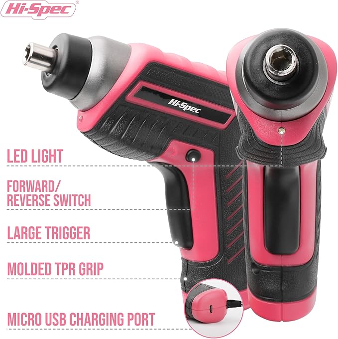 Hi-Spec 35-Piece Tool Kit with 3.6V USB Small Electric Screwdriver Set