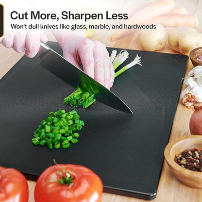 Thirteen Chefs Large 18 x 12 Black Plastic Cutting Board